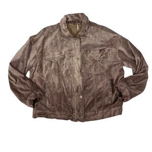 Free People Velvet Trucker Jacket - Mauve - XS/S